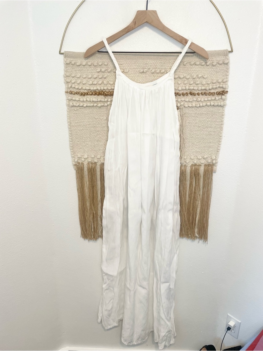 StyLee Island Wear White Braided Maxi Dress OS